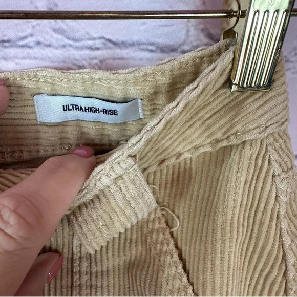 hollister tan corduroy mini skirt front zip sz 1 boho western - Picture 3 of 7